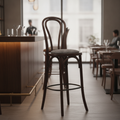 Rubber Wood Hoop Back Bar Chair with Grey Seat 10kg for Restaurants