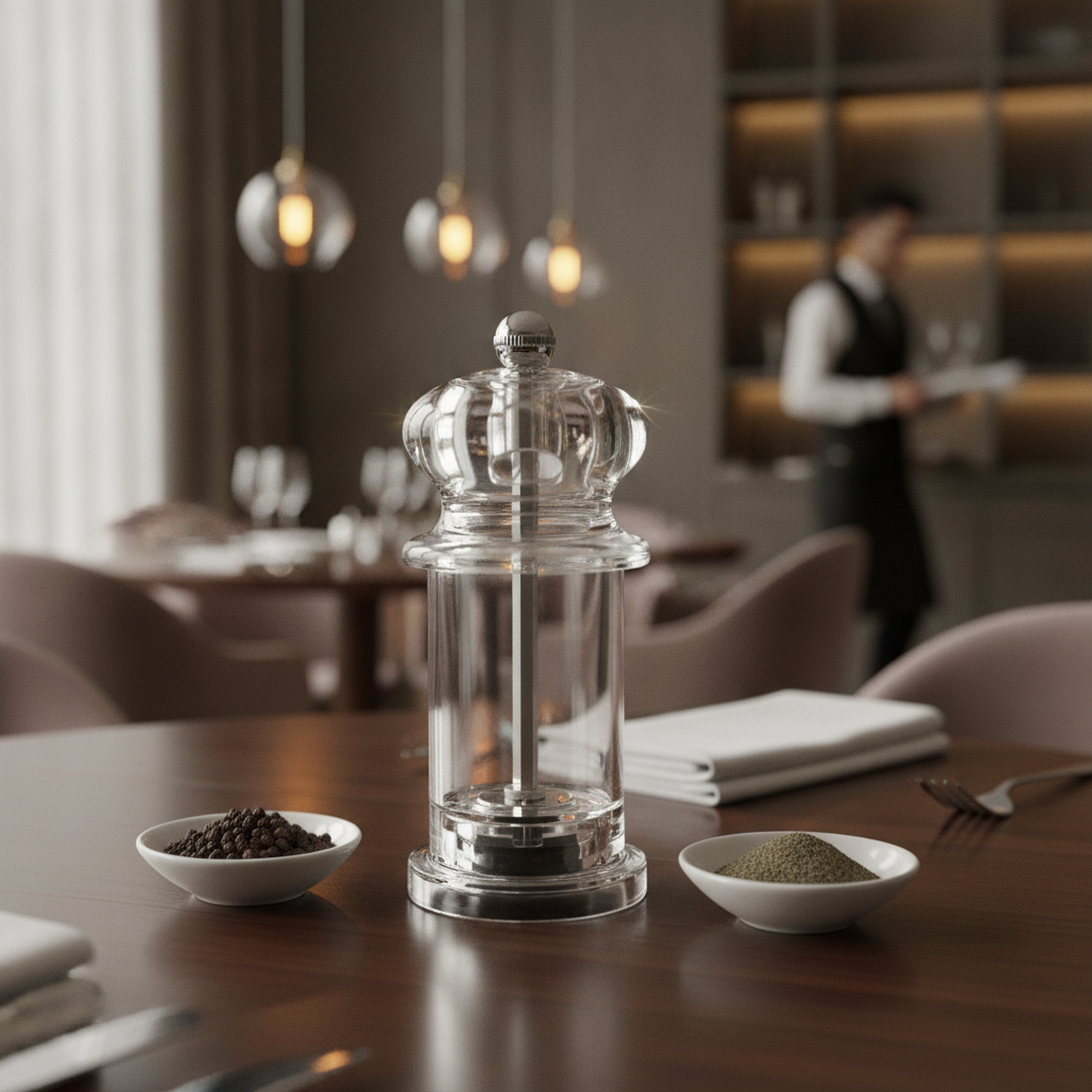 Acrylic Pepper Mill 135mm for Tabletop Service