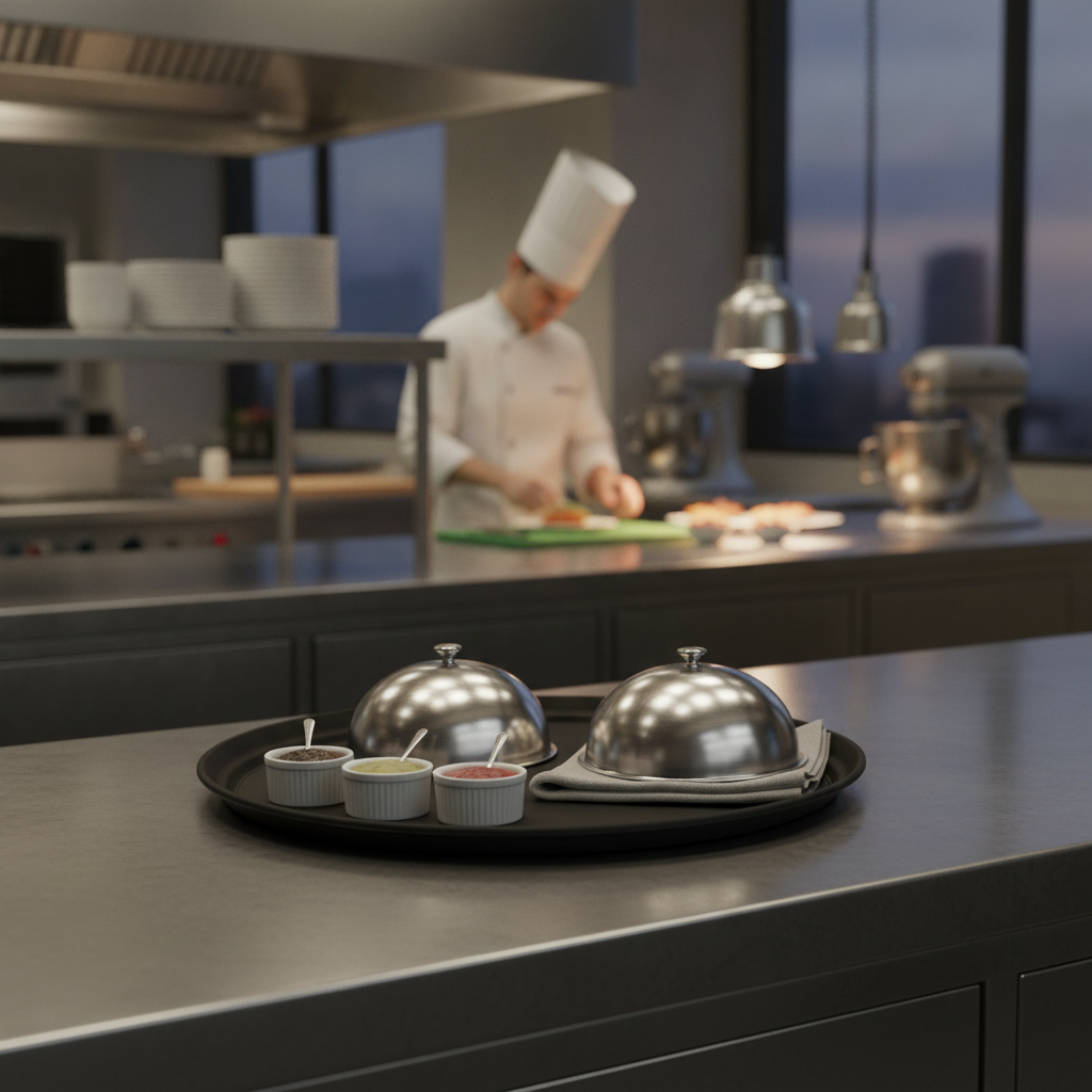 Plastic Non-Slip Oval Tray 560x675mm for Food Service