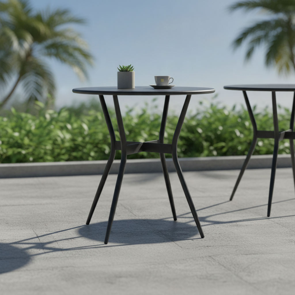 Powder Coated Steel Outdoor Table 690mm for Indoor & Outdoor Use