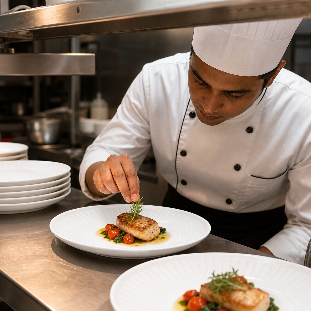 Walled Plates 260mm Vitrified Ceramic for Restaurants (Pack of 6)