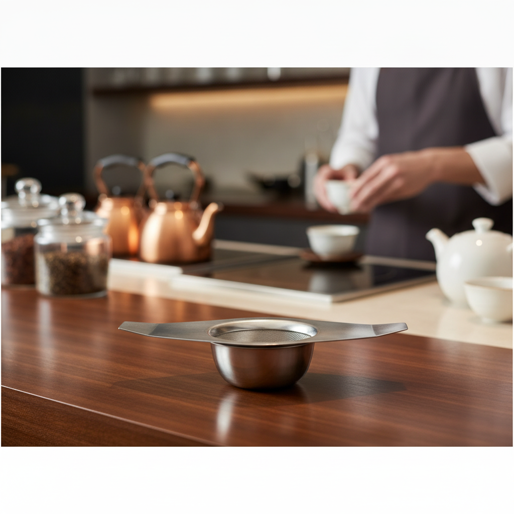 Stainless Steel Tea Strainer with Stand 50g for Perfect Brewing