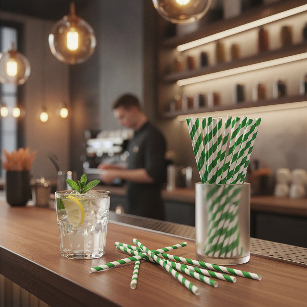 Compostable Paper Bendy Straws 210mm for Eco-Friendly Catering (Pack of 250)