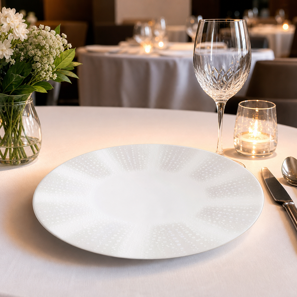 Plates 220mm Bone China for Elegant Dining (Pack of 12)