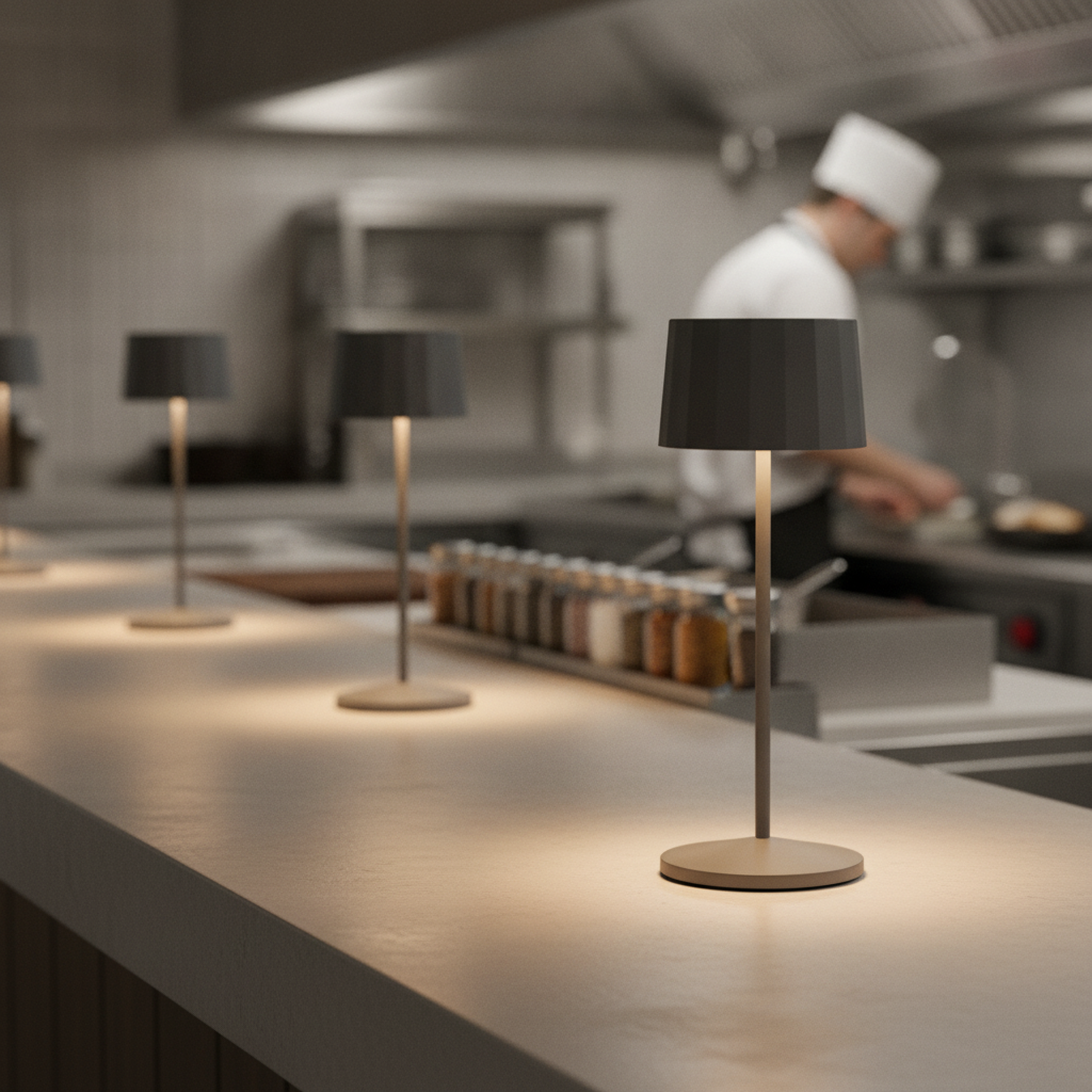 Aluminium LED Rechargeable Table Lamp 300mm for Indoor & Outdoor Use