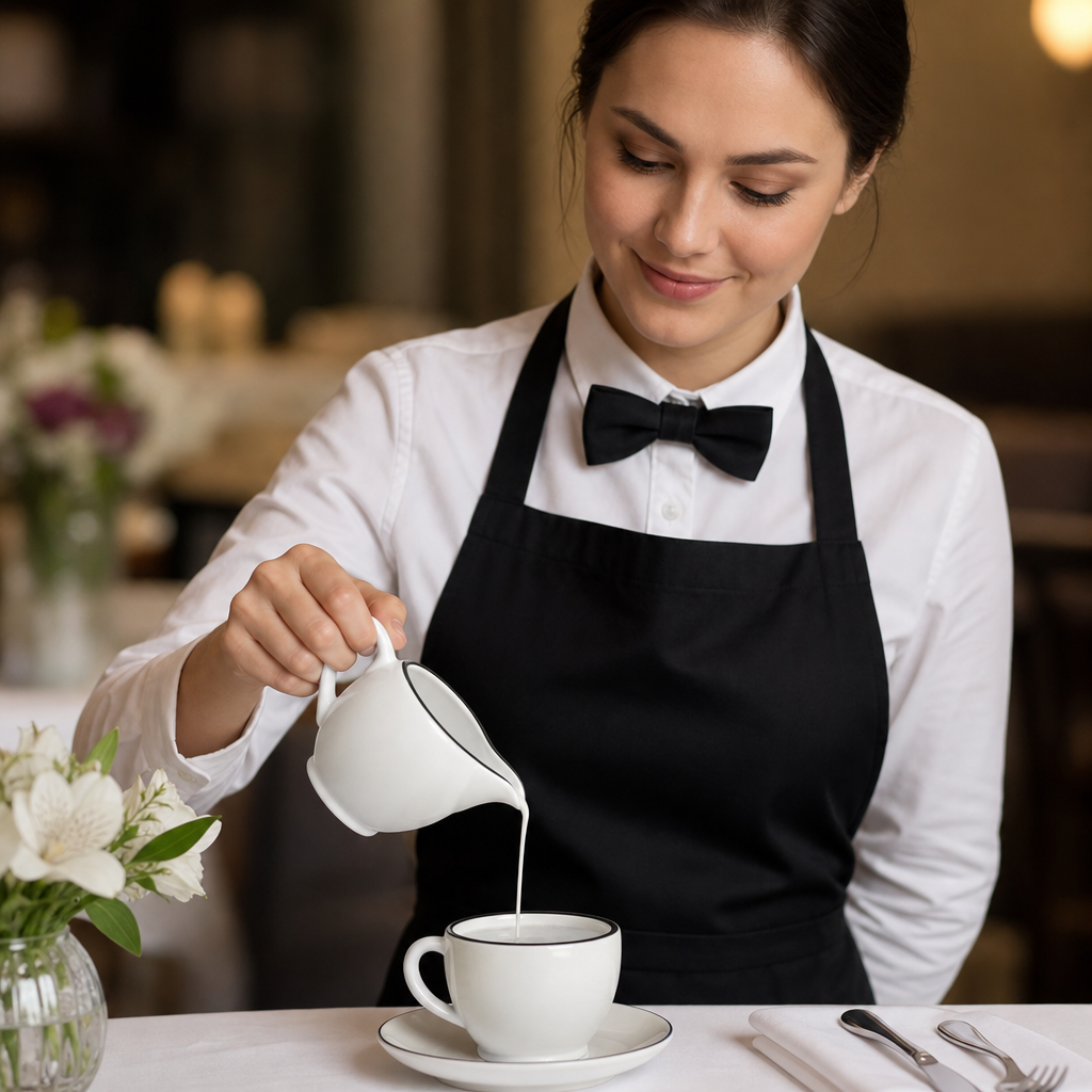 Fine China Jug 137ml with Black Rim for Catering Environments (Pack of 6)