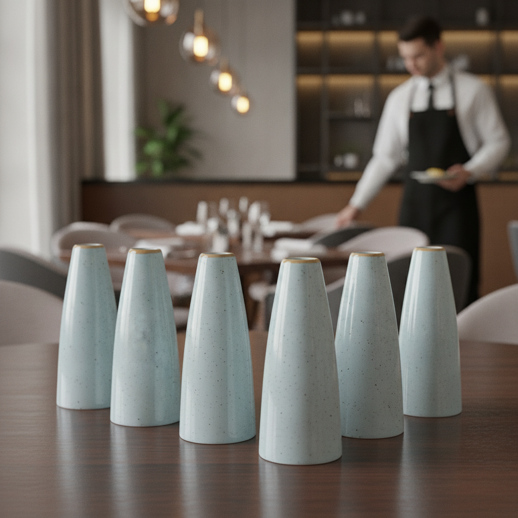 Super Vitrified Ceramic Bud Vases 125mm for Tabletop Decor (Pack of 6)