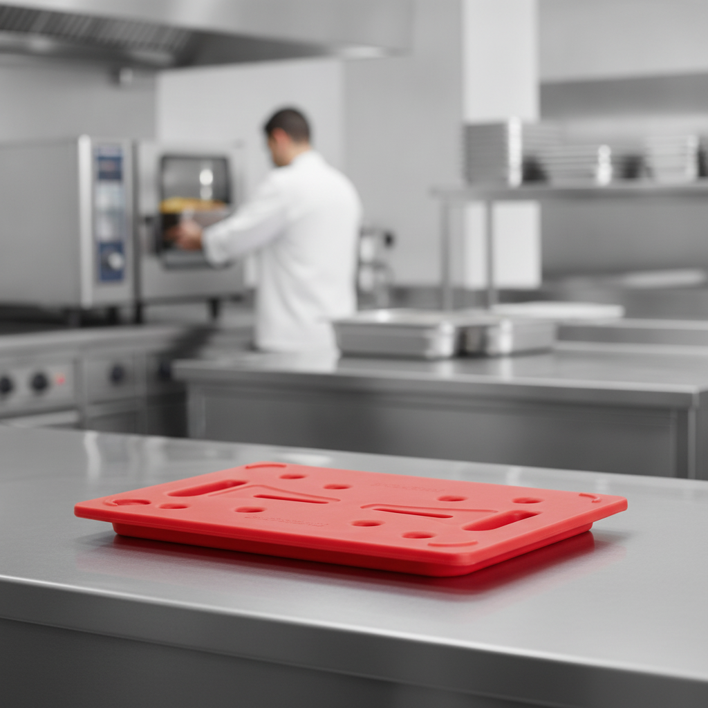 Polyethylene Hot Plate for Food Transport (Red) for Catering & Hospitality