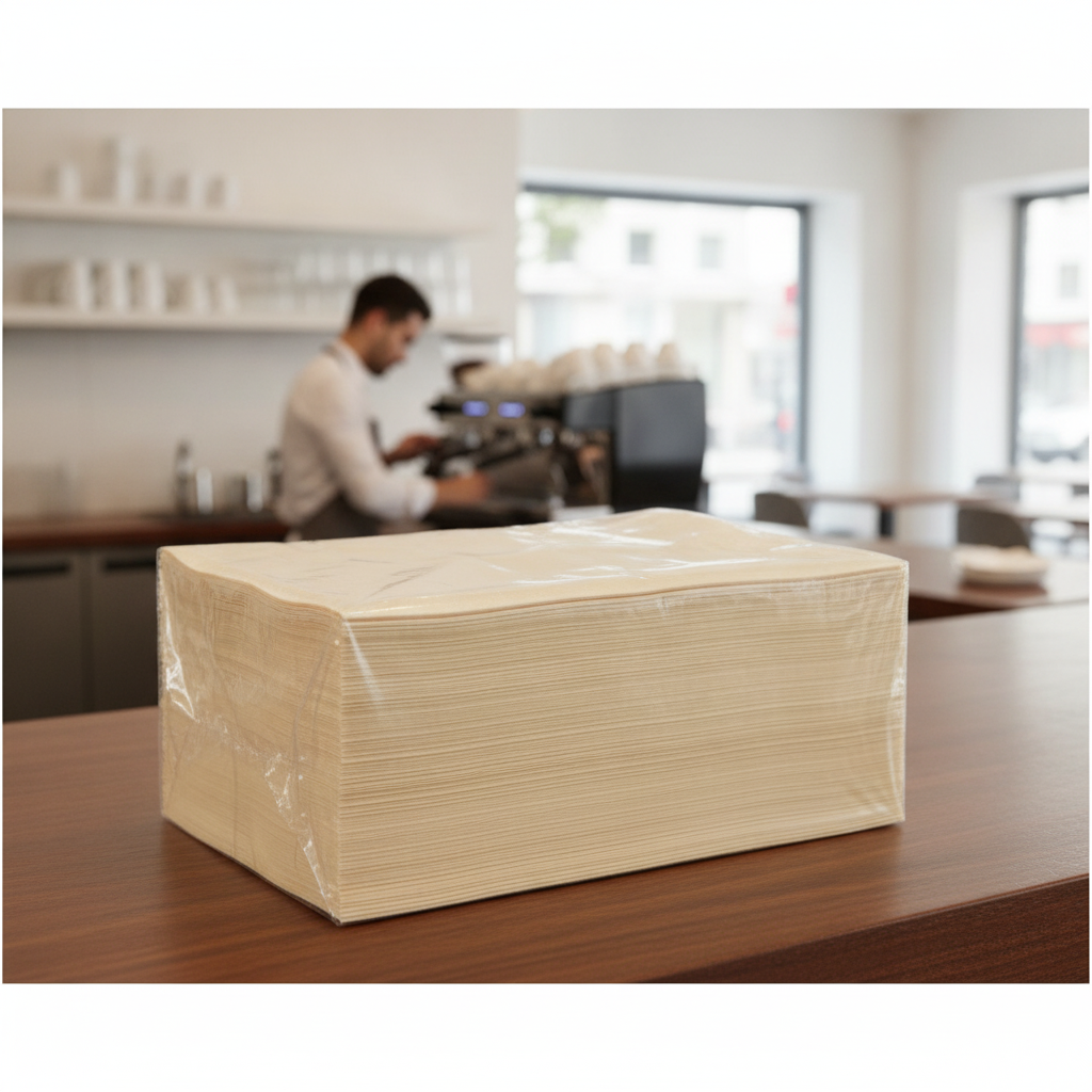 Paper Cream Lunch Napkins 33x33cm for Cafés & Pubs (Pack of 2000)