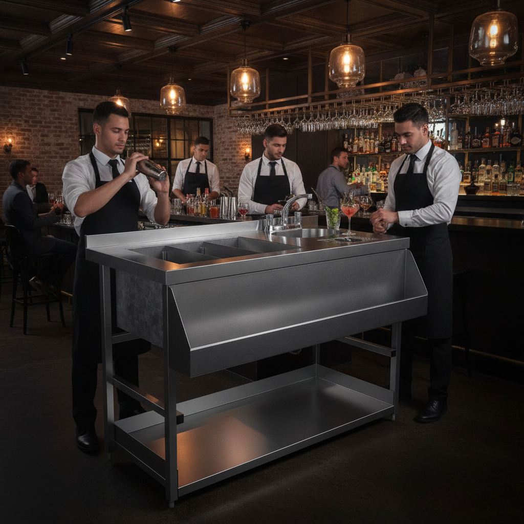 Stainless Steel Modular Bar Cocktail Station for Busy Bars