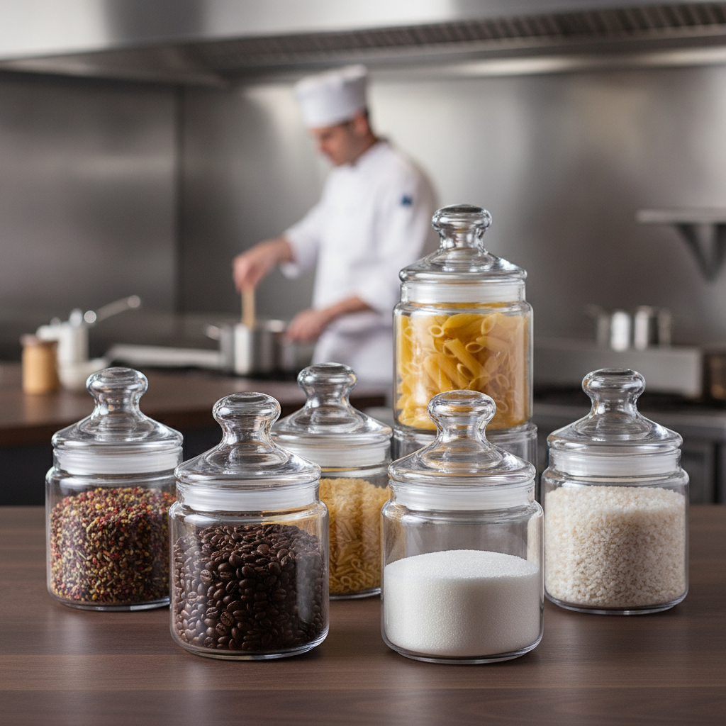 Clear Glass Storage Jars 750ml for Home & Professional Use (Pack of 6)