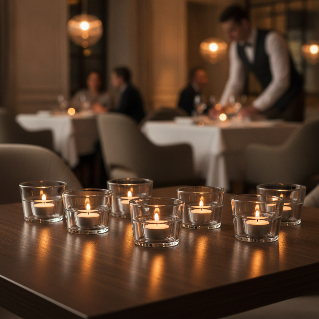 Soda Lime Clear Tealight Holders 60mm for Stylish Table Centrepieces (Pack of 6)