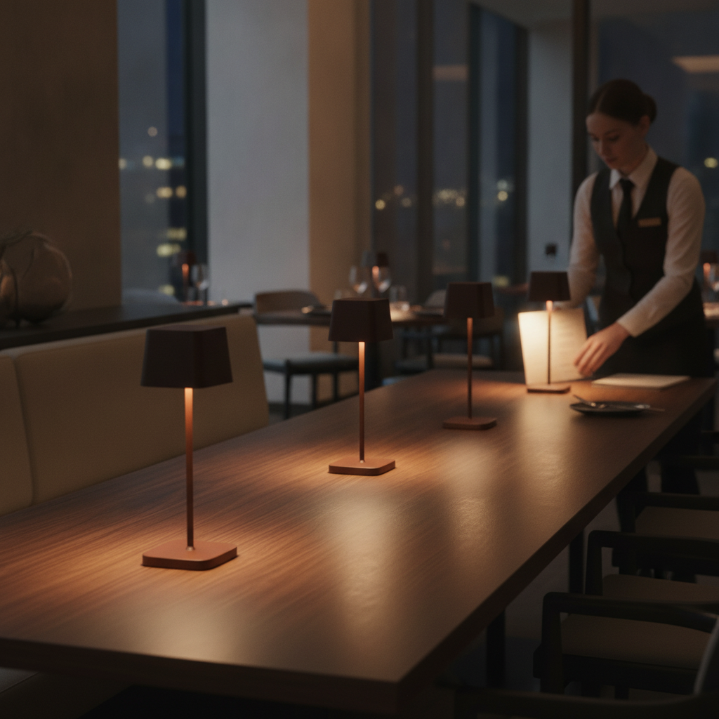 Aluminium Cordless Micro LED Table Lamp 200mm for Indoor & Outdoor Use (Pack of 6)