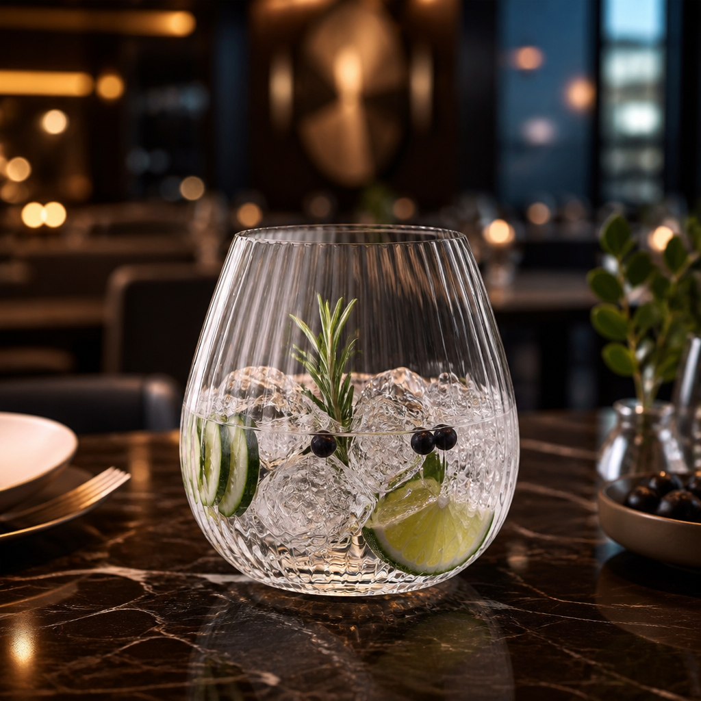 Clear Glass Stemless Gin Glasses 650ml for Cocktail Bars (Pack of 6)