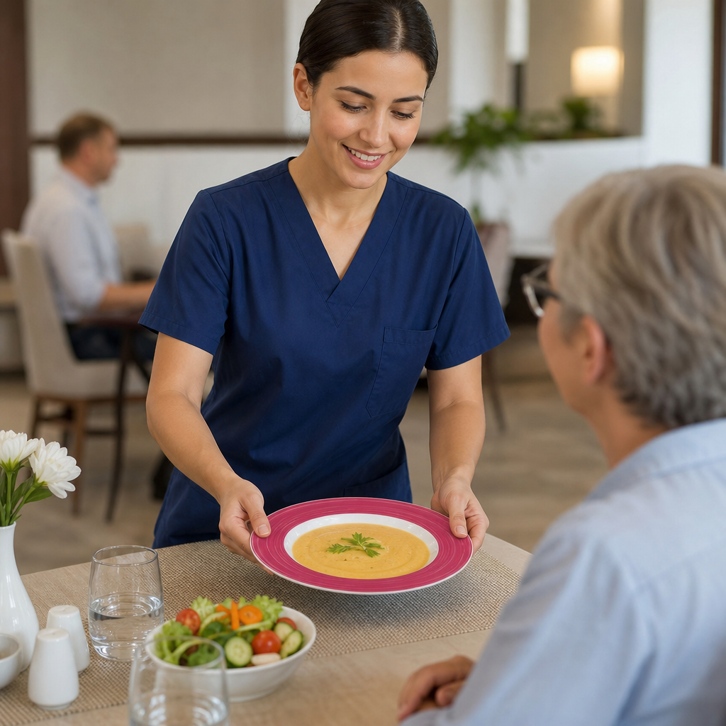 Soup Plates Coloured Rim Glass for Healthcare (Pack of 12)