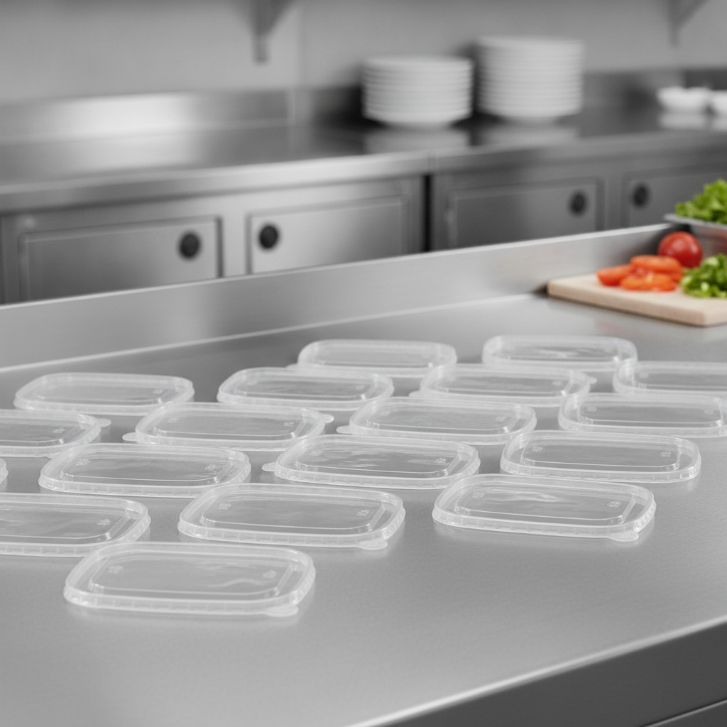 Microwavable Polypropylene Food Box Lids for Takeaway Use (Pack of 300)