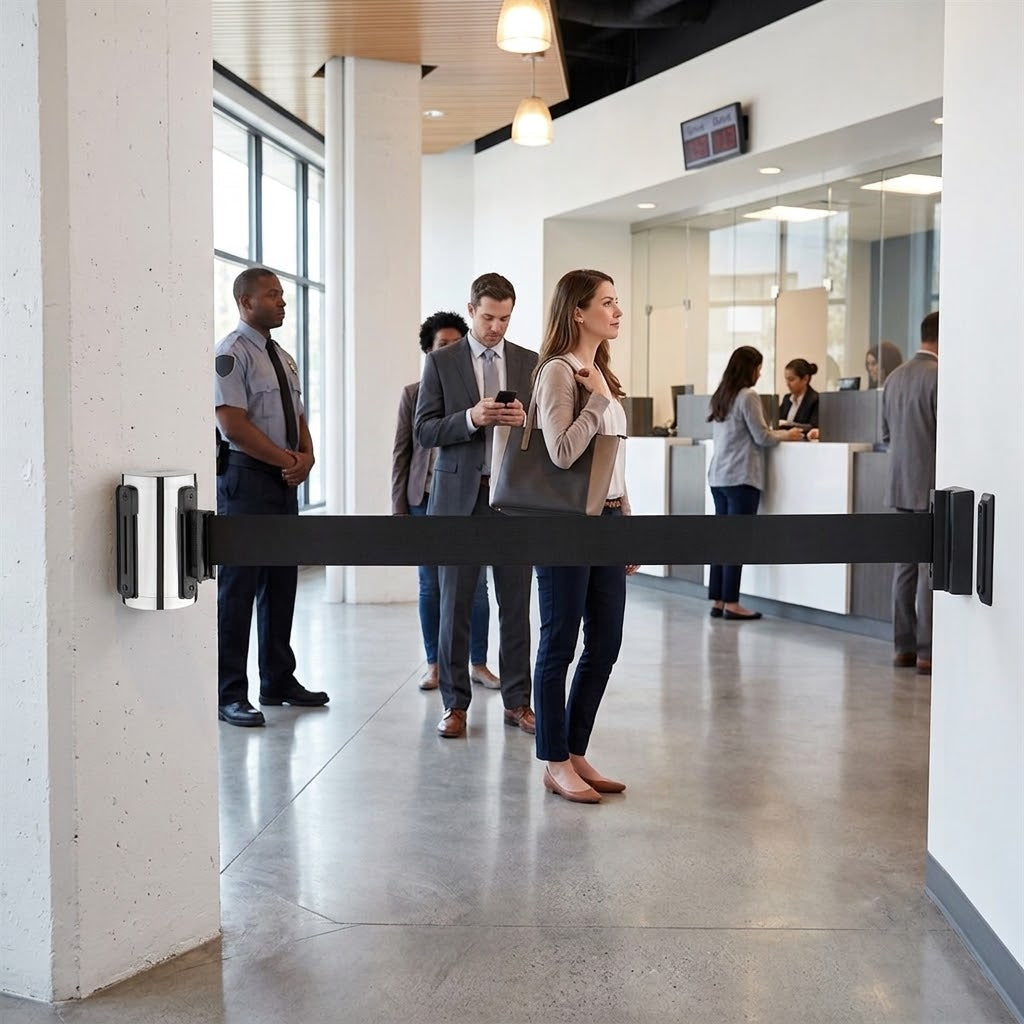 Stainless Steel Wall Mounted Barrier Strap 3m for Retail & Events