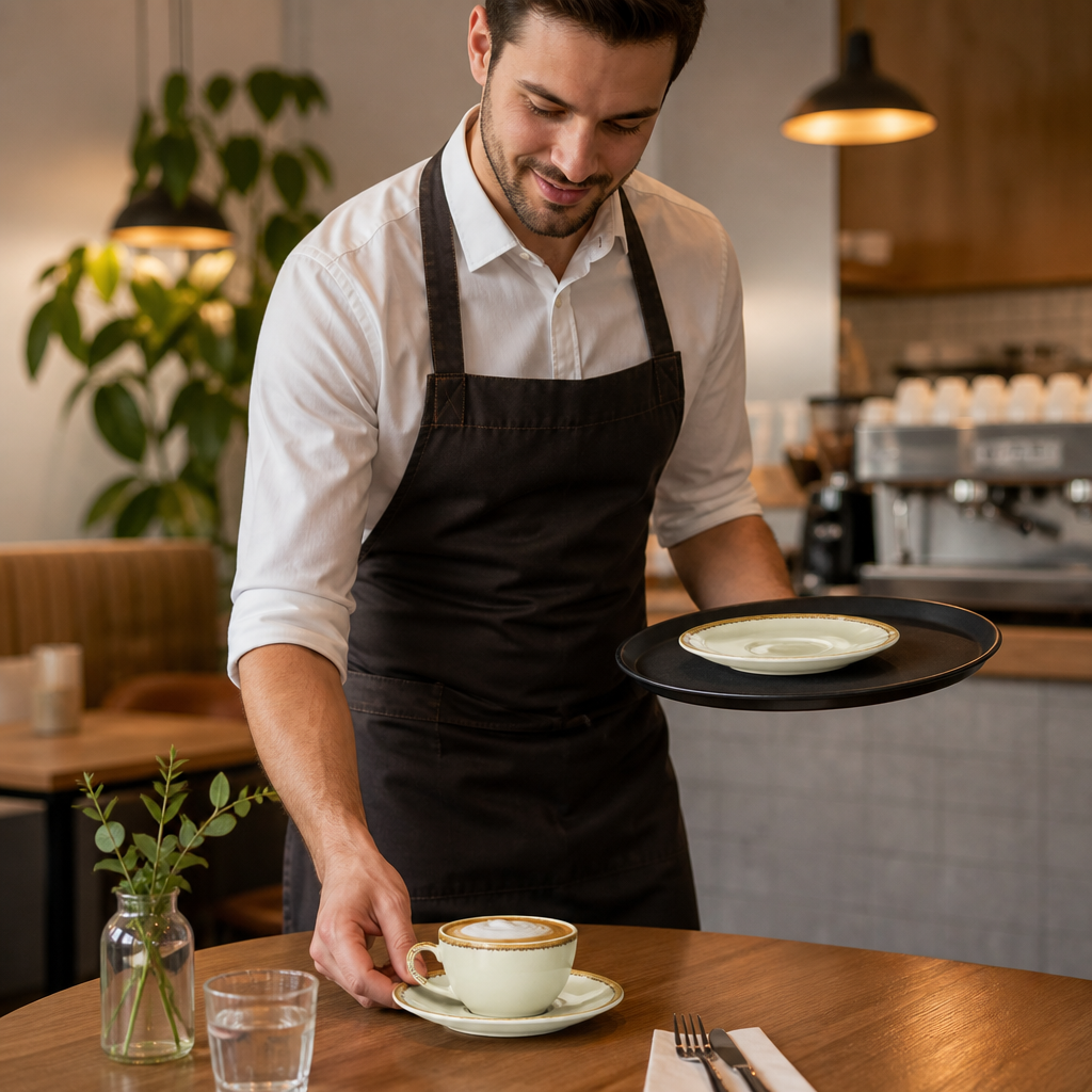 Cappuccino Saucers 140mm Porcelain for Modern Cafés (Pack of 6)