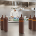Polyethylene Brown Squeeze Sauce Bottle 12oz for Restaurants