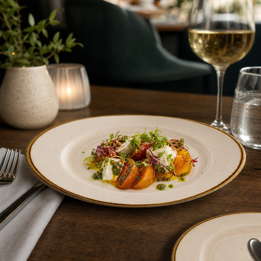 Rimmed Plates 210mm Cream Vitrified Ceramic for Vibrant Food Presentation (Pack of 12)