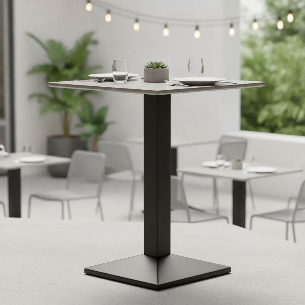 Concrete Square Poseur Table 700x700mm for Indoor & Outdoor Dining