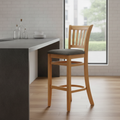 Rubber Wood Bar Chair with Shetland Smoke Seat 1100mm for Commercial Use