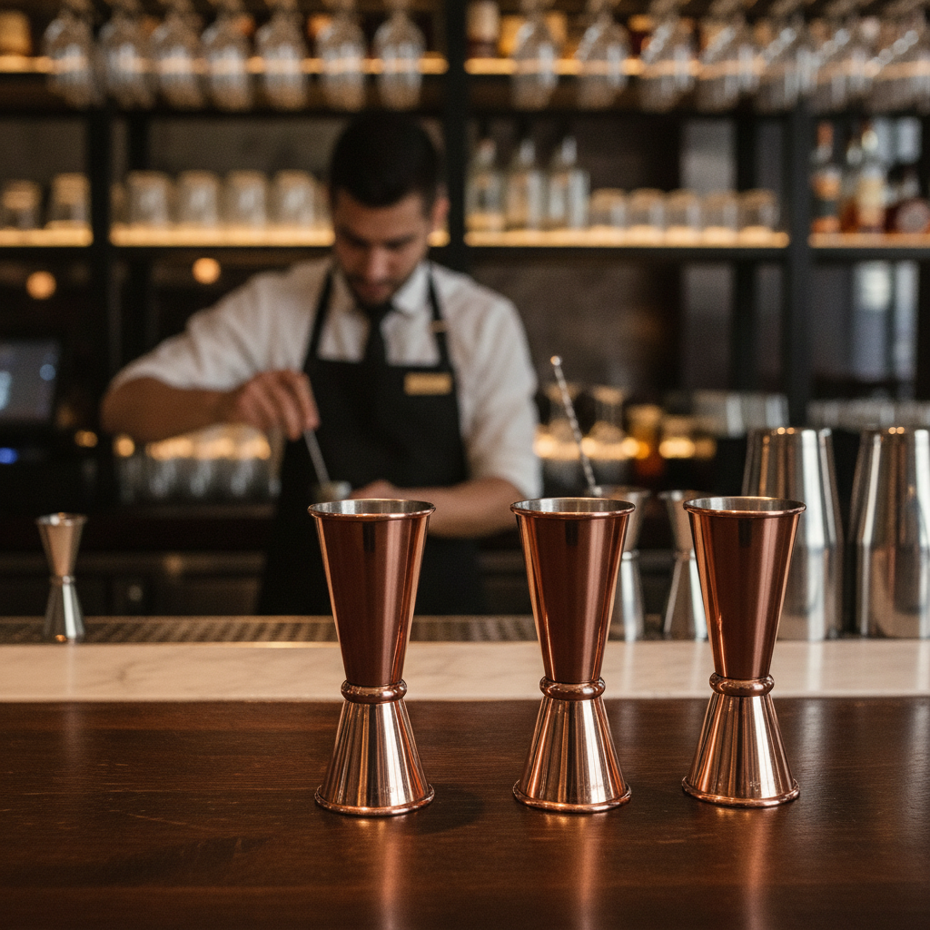 Copper-Plated Double-Ended Jigger 50ml for Cocktail Making