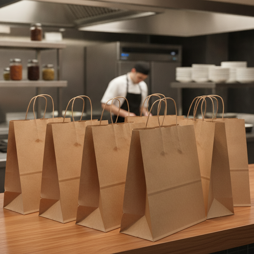Brown Paper Carrier Bags Large for Eco-Friendly Shopping (Pack of 250)