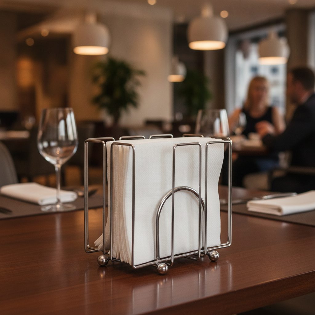 Stainless Steel Napkin Holder 190x190mm for Bars & Restaurants