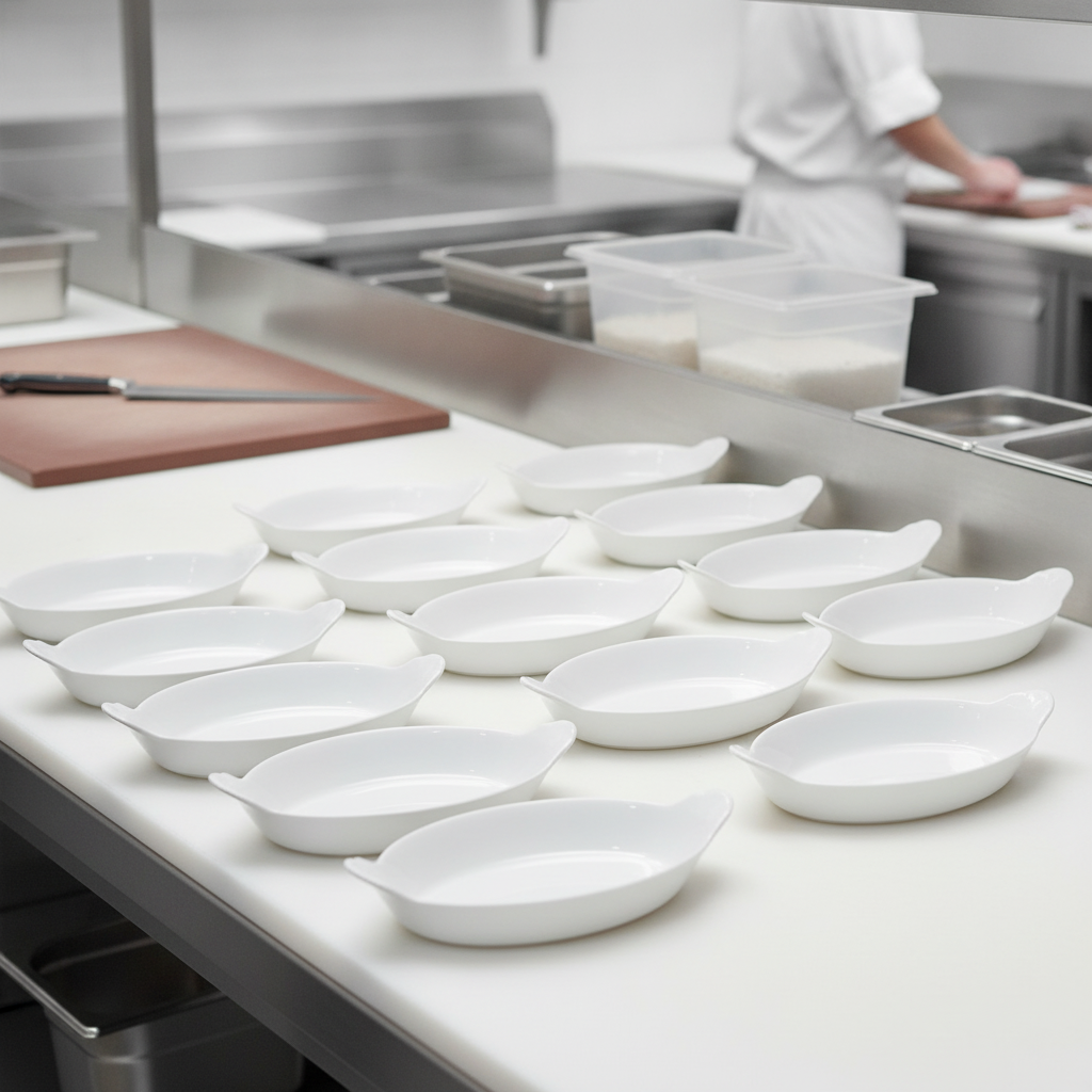 Porcelain Round Eared Dish 165mm for Catering Kitchens (Pack of 36)