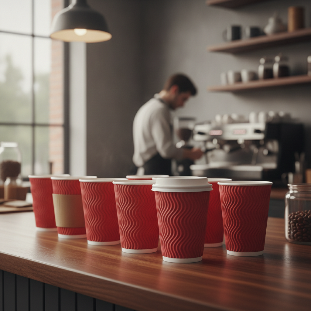Cardboard Ripple Wall Coffee Cups 225ml for Takeaway Services (Pack of 25)