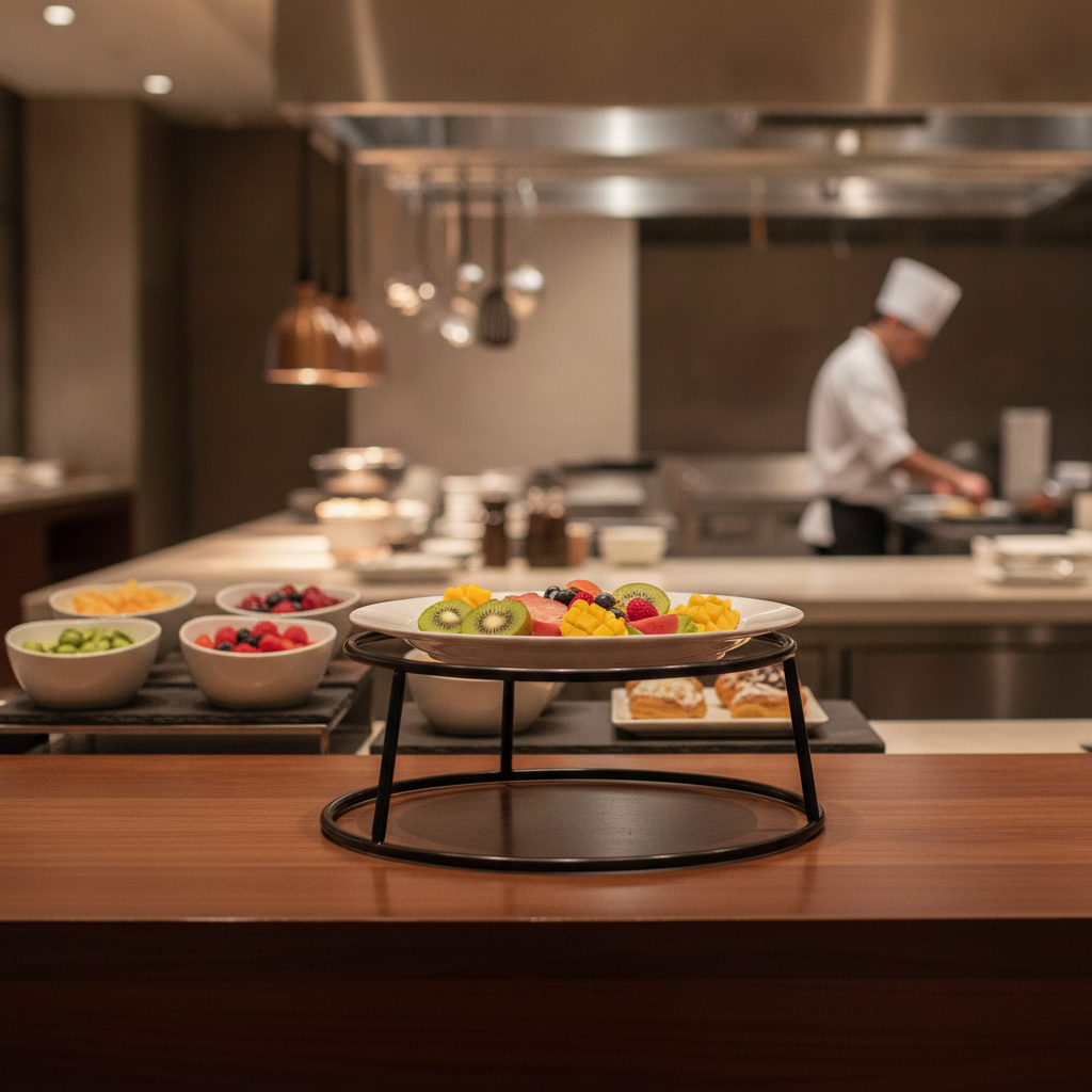Powder Coated Steel Non-Slip Multi-Round Riser 230mm for Buffet Serveware