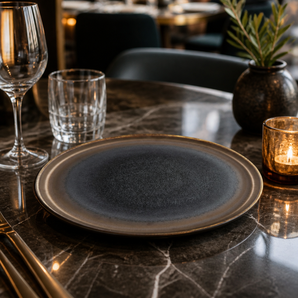 Flat Plates 220mm Stoneware for Elegant Dining (Pack of 6)