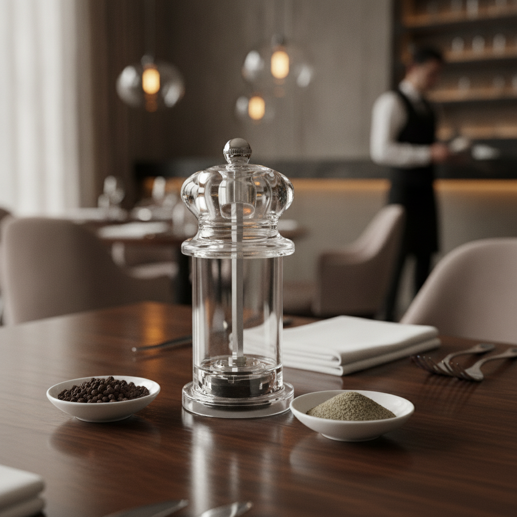 Acrylic Pepper Mill 135mm for Tabletop Service