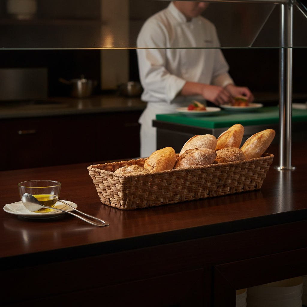 Polypropylene Brown Buffet Basket GN 2/4 for Food Presentation