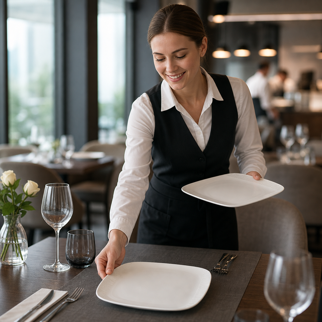 Square Plates 270mm Porcelain for Modern Dining (Pack of 12)