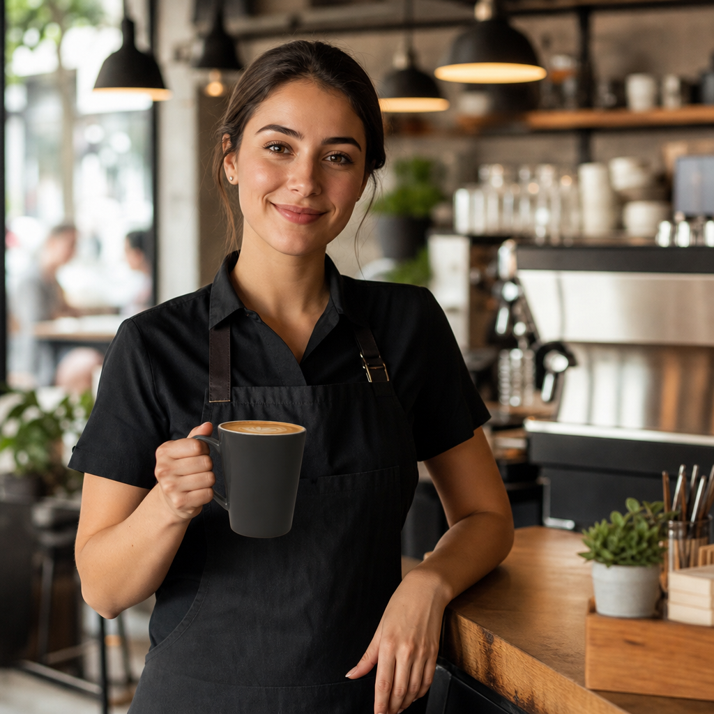 Stoneware Cafe Latte Cups 340ml for Restaurants & Cafés (Pack of 12)