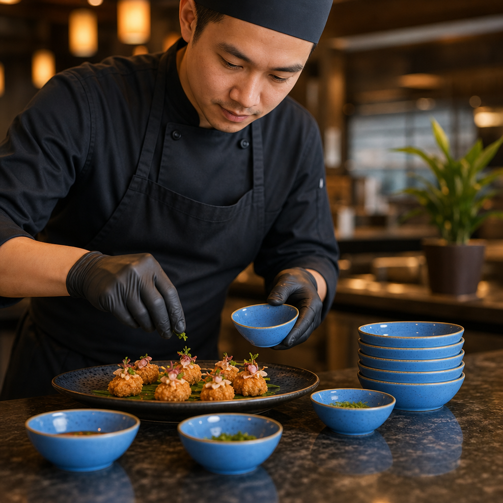 Sauce Dishes Blue Vitrified Ceramic for Dining (Pack of 12)
