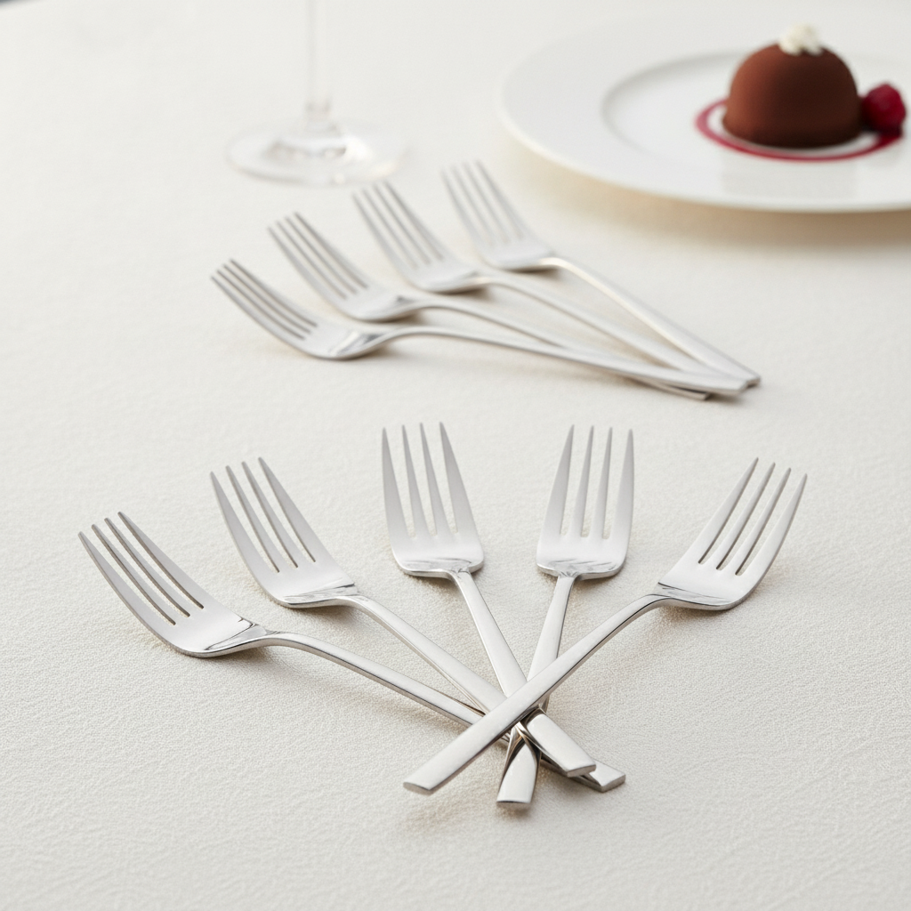 Stainless Steel Dessert Forks for Fine Dining (Pack of 12)