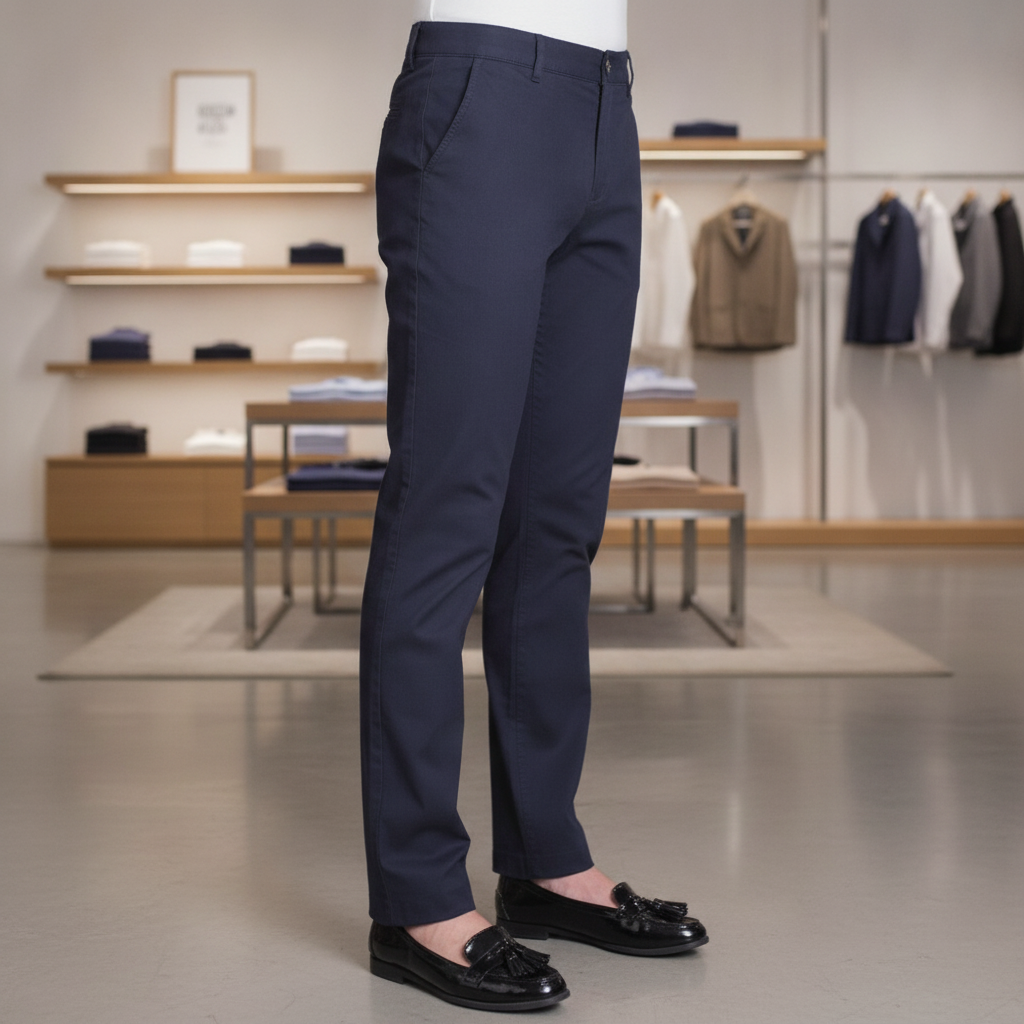 Cotton Blend Navy Slim Leg Chinos Size 18 for Everyday Wear