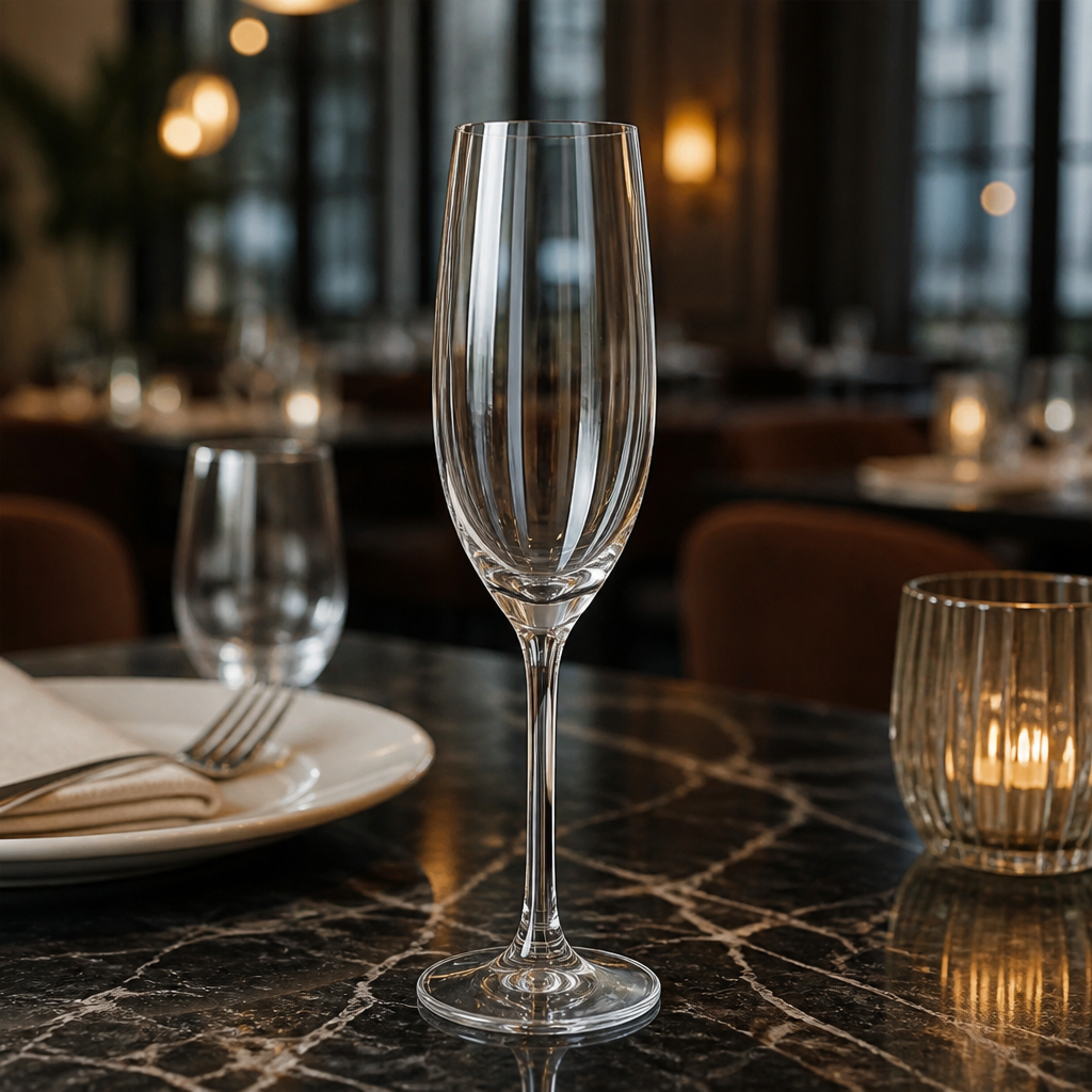Glass Champagne Flutes 200ml for Bars & Restaurants (Pack of 6)