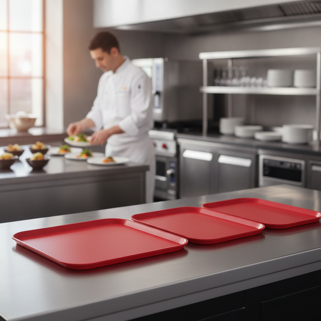 Polypropylene Rectangular Tray 410x300mm for Cafeterias