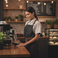 Cotton Denim Bib Apron Black for Chic Venues