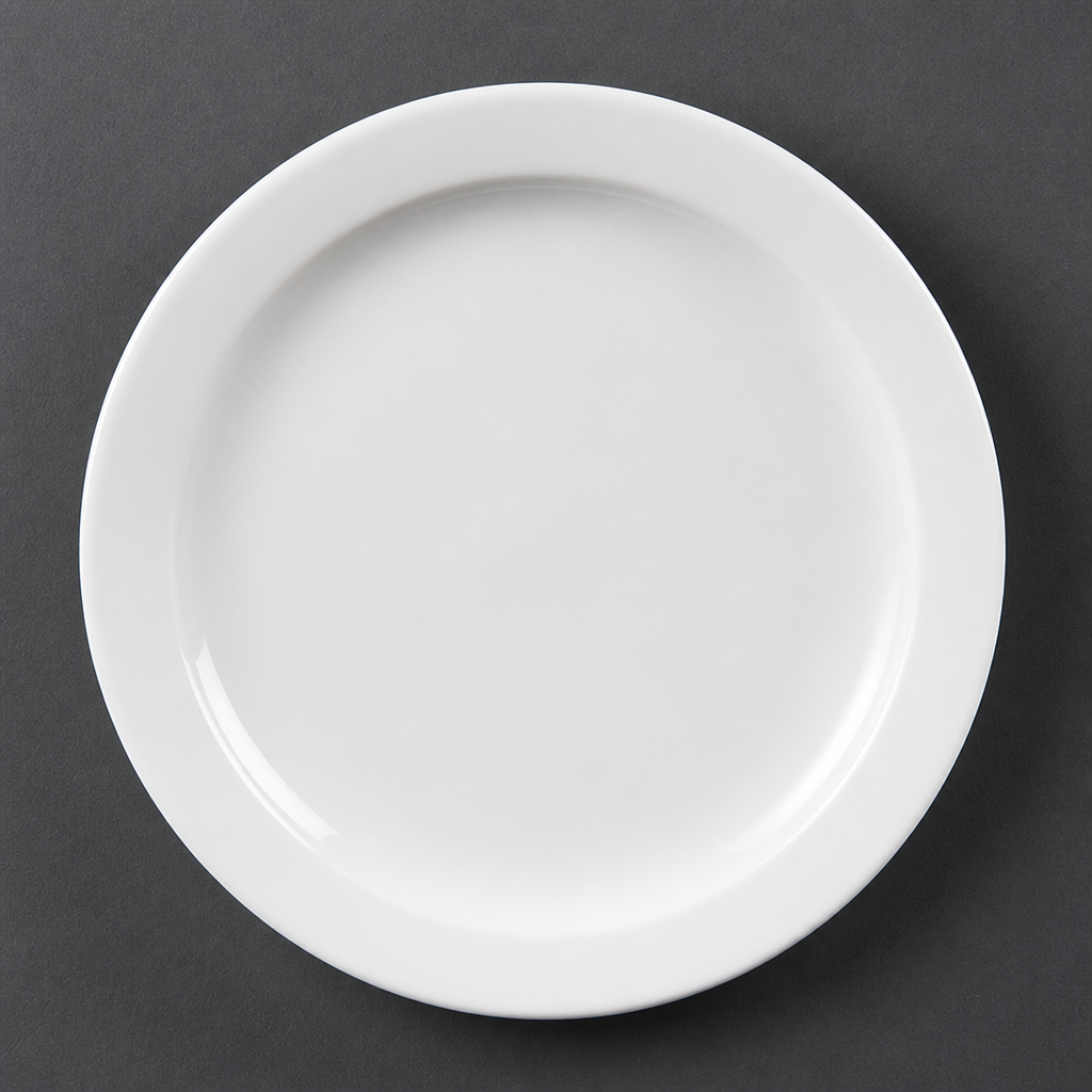 Narrow Rimmed Porcelain Plates 200mm for Catering Environments