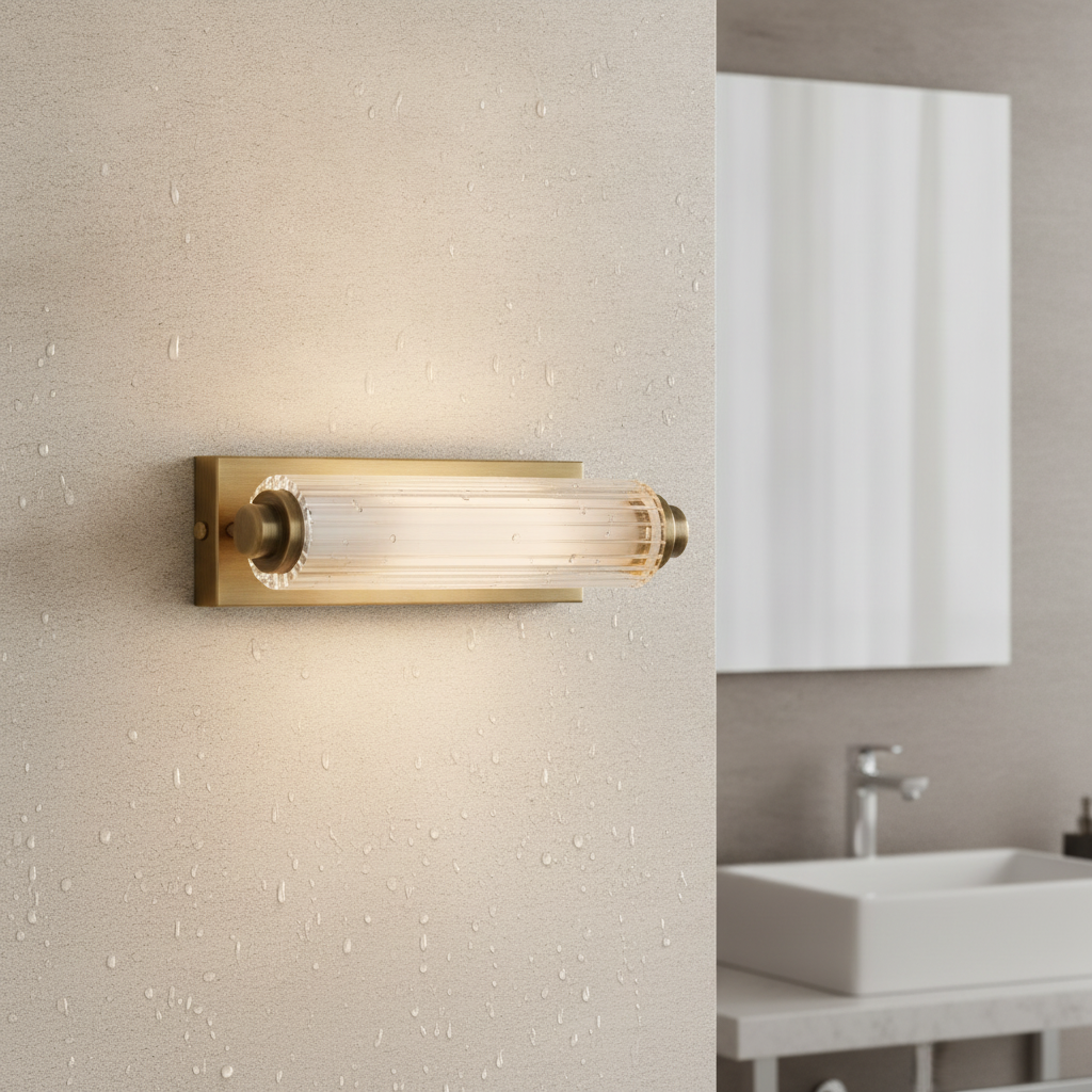 Plastic Brass Double Wall Light for Bathroom Use