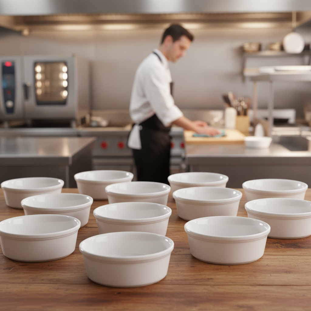 Porcelain Round Pie Dish 341ml for Catering (Pack of 12)