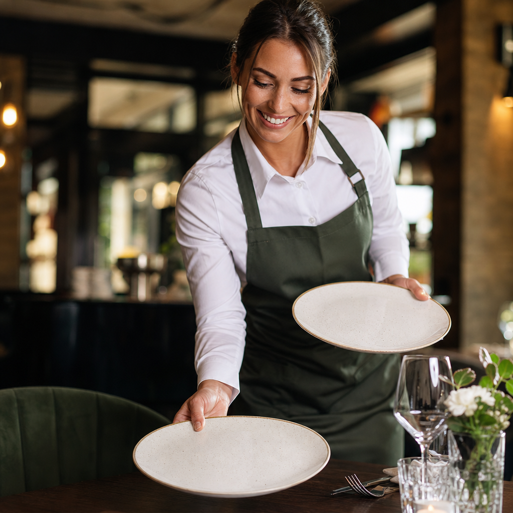 Coupe Plates 228mm White Vitrified Ceramic for Hospitality Use (Pack of 12)