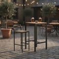 Acacia Wood and Powder-Coated Steel Bar Table 600mm for Pub Gardens