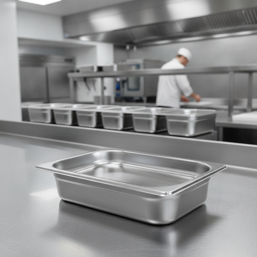 201 Stainless Steel 1/4 Gastronorm Tray 530ml for Commercial Kitchens