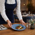 Hand-Finished Coupe Plates 220mm Indigo Vitrified Ceramic for Restaurants & Cafés (Pack of 12)